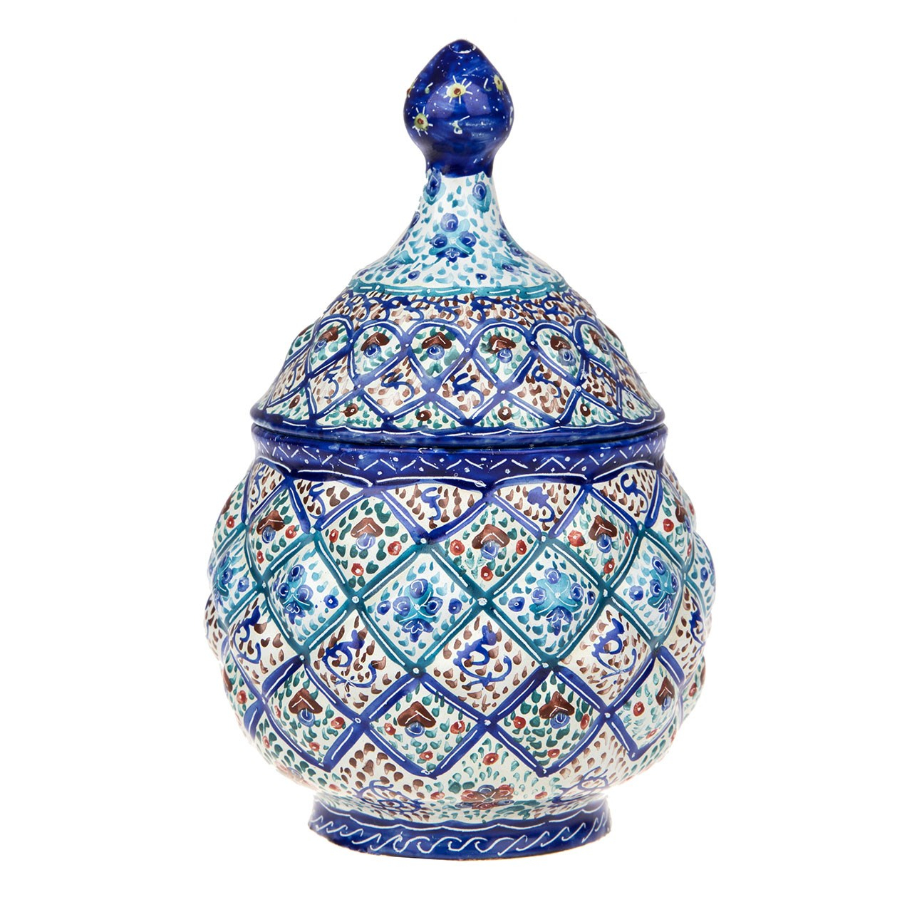 قندان مسی میناکاری شده اثر سلطانی طرح 6