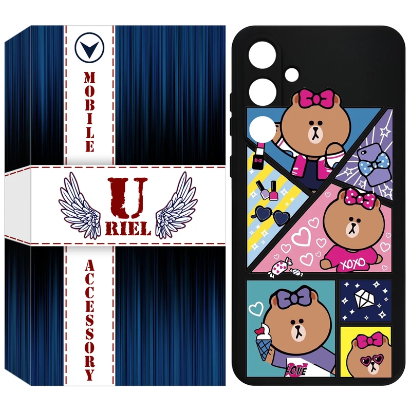 کاور یوریل قاب مدل KSH کد 13 طرح Brown مناسب برای گوشی موبایل سامسونگ Galaxy A55