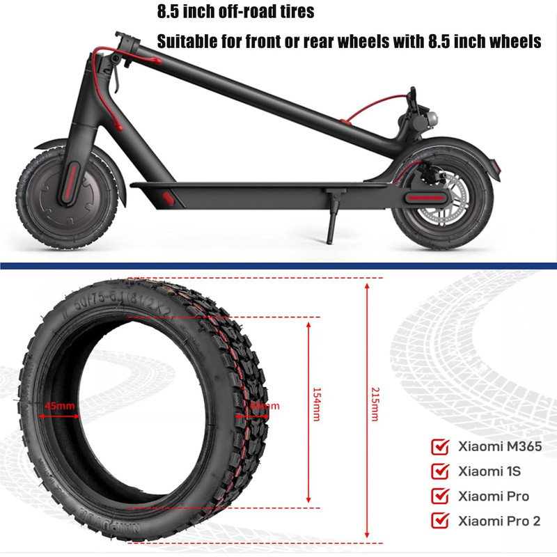 تایر اسکوتر برقی مدل  8.5Inch Offroad Tyres Tubeless بسته 2 عددی