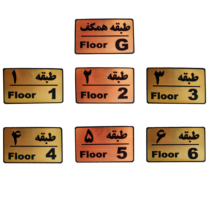 تابلو نشانگر طرح شماره طبقه مدل MTH36 مجموعه 7 عددی