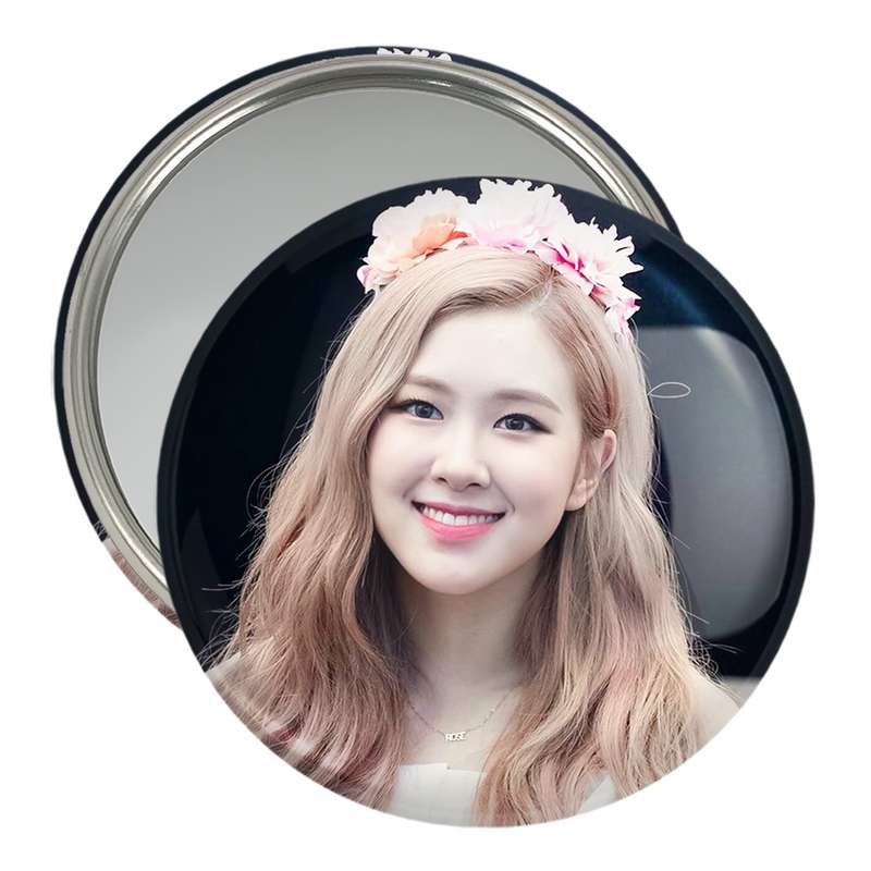 آینه جیبی خندالو مدل رزی گروه بلک پینک Black Pink  کد 3106