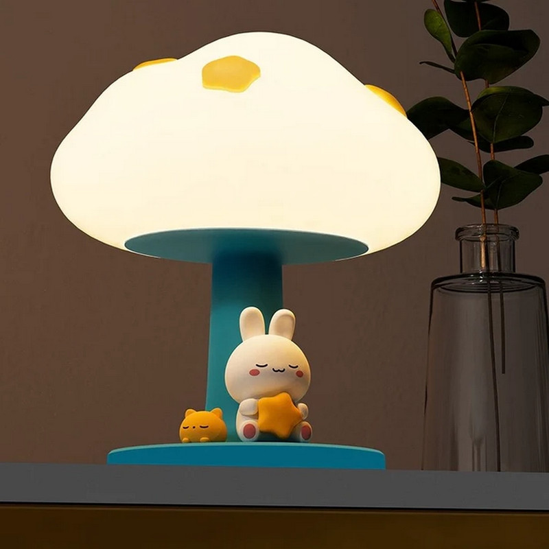 چراغ خواب اتاق کودک مدل خرگوش و قارچ