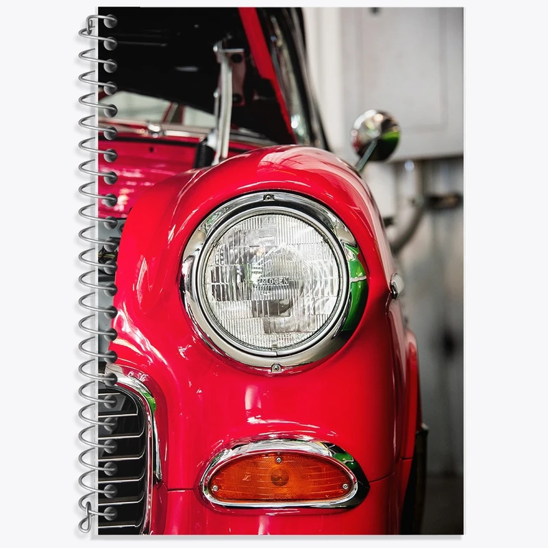 دفتر زبان 50 برگ خندالو مدل دو خط طرح ماشین کلاسیک کد F53