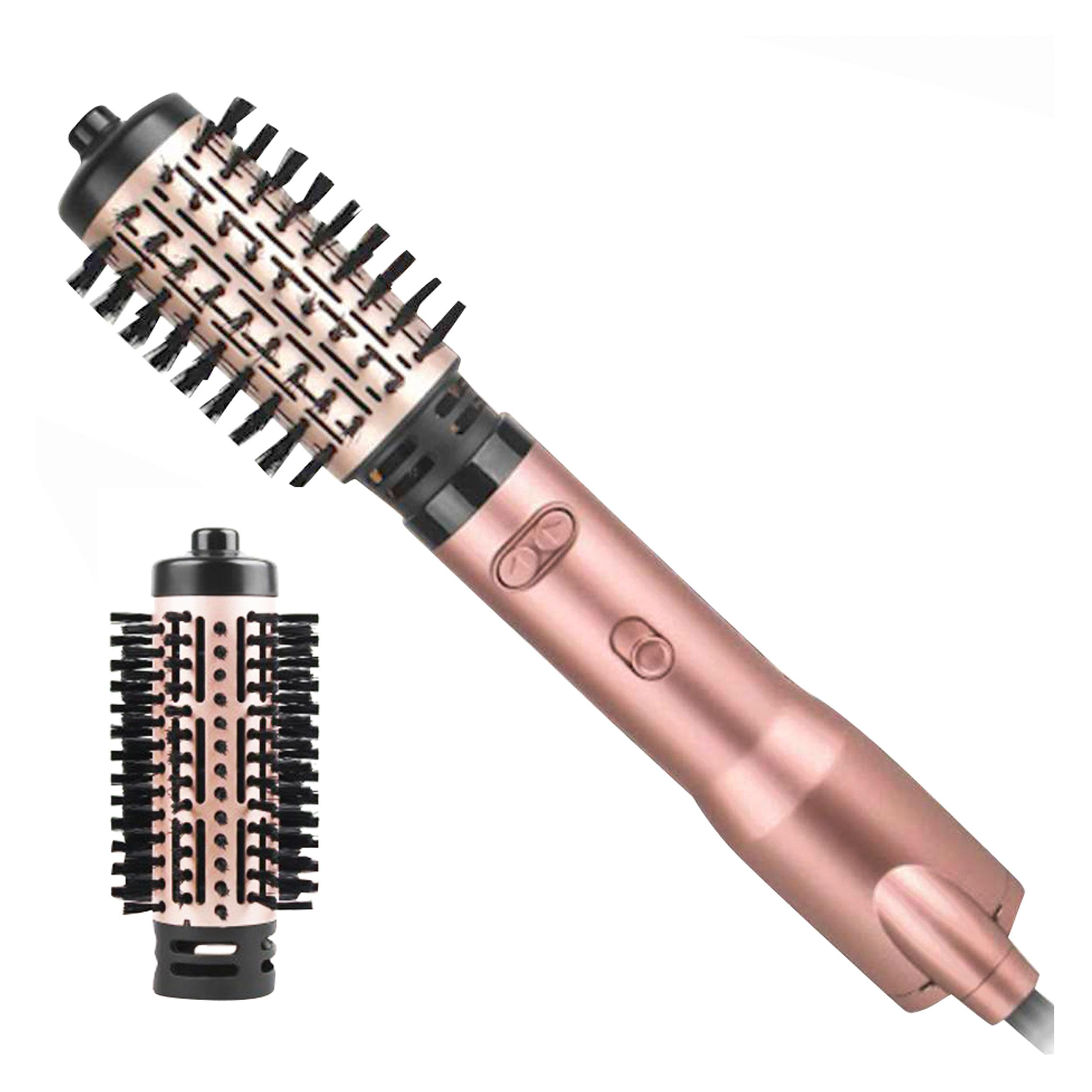 سشوار برس‌دار چرخشی حرفه‌ای انزو پروفیشینال مدل EN 741 با موتور AC، توان 1500 وات، سری سرامیکی صاف‌کننده و حجم‌دهنده، دارای نرم‌کننده یونی، وزن 700 گرم، همراه با 2 سری برس 42 و 50 میلی‌متری