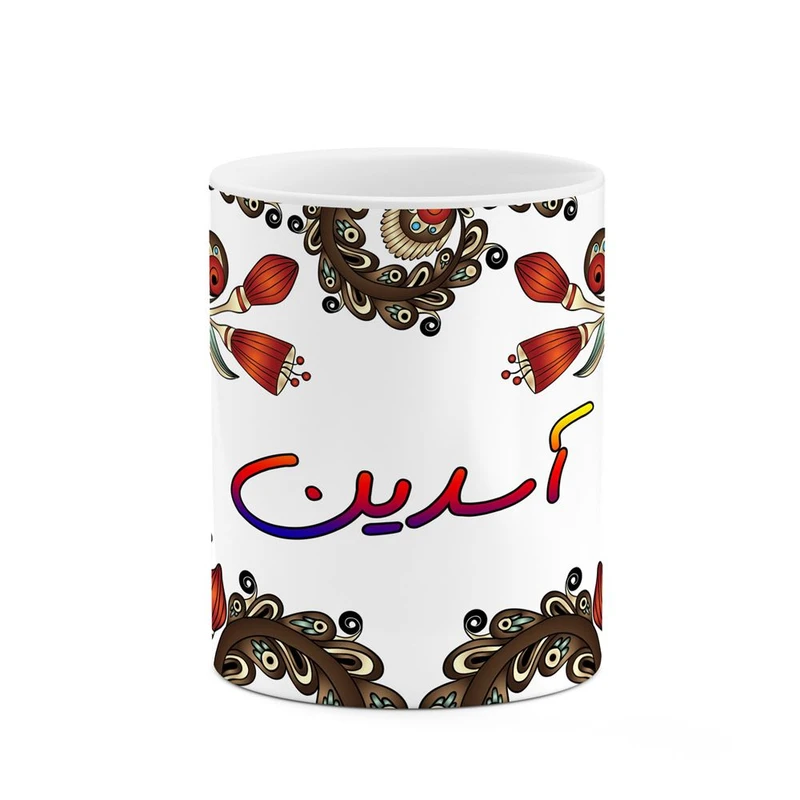 ماگ کاکتی مدل اسم آسدین طرح سنتی گل و بته کد mgh43610