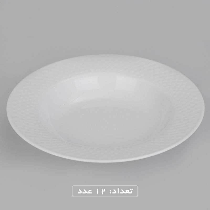 سرویس غذاخوری 102 پارچه چینی زرین ایران سری رادیانس مدل White درجه یک