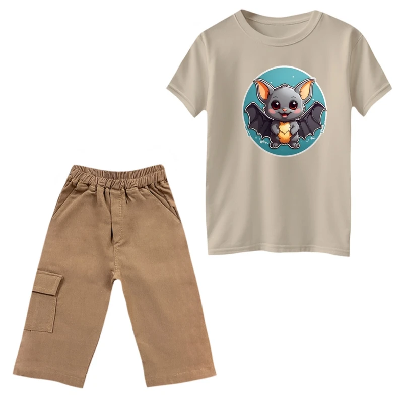 ست تی‌شرت و شلوارک پسرانه مدل خفاش کوچولو کد 2