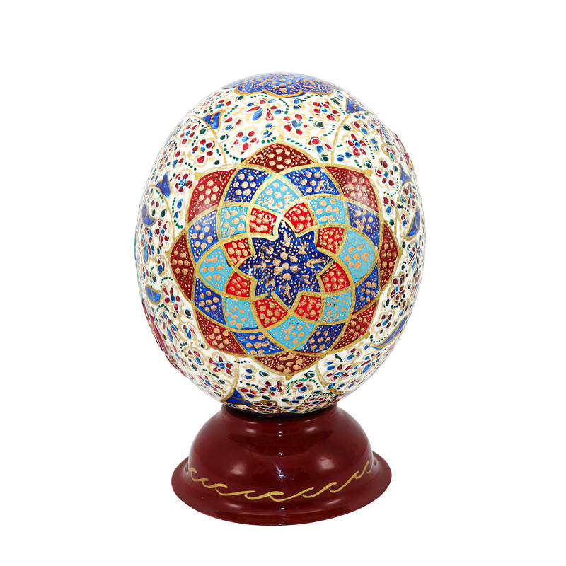 تخم شترمرغ تزیینی مدل مینیاتور برجسته طرح سیمرغ کد 1613Gr تخم شترمرغ تزیینی مدل مینیاتور برجسته طرح سیمرغ کد 1613Gr