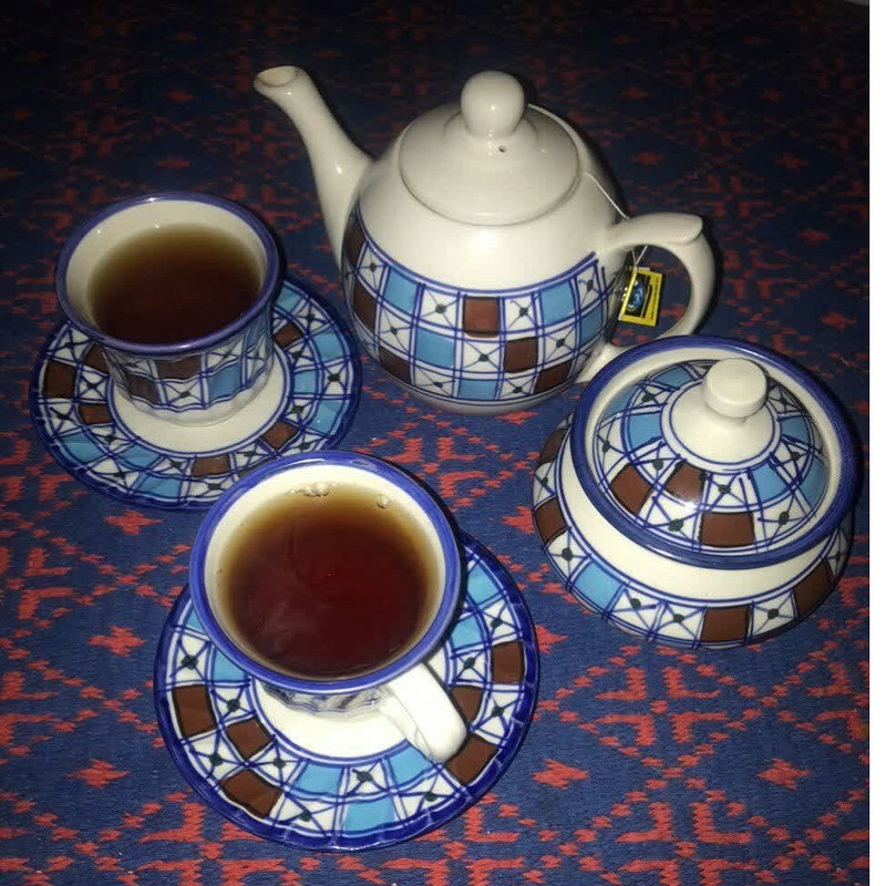 گلدان چینی میبدمرواریدمدل شطرنجی کدSAF