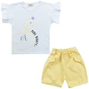 ست تی شرت و شلوارک دخترانه نیروان مدل 2171 -4