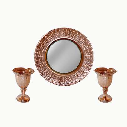 راهنمای خرید انواع آینه مسی قدیمی ، هفت سین و دکوراتیو رنگ برنز و شامپاینی با قیمت مناسب