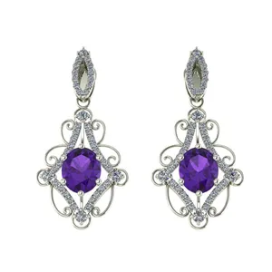 گوشواره طلا 18 عیار اونیکست مدل 9100- Amethyst