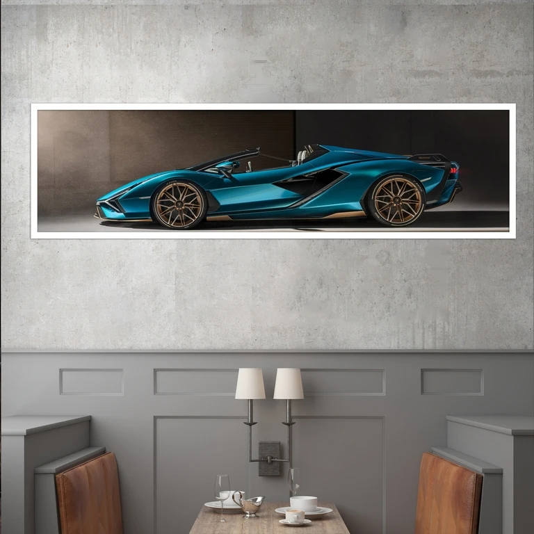 تابلو بکلیت طرح اتومبیل لامبورگینی کروک مدل کشیده W-7889