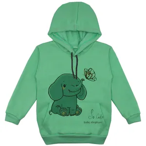 هودی دخترانه مدل فیل F30 رنگ سبز