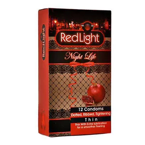 کاندوم ردلایت مدل Night Life بسته 12 عددی
