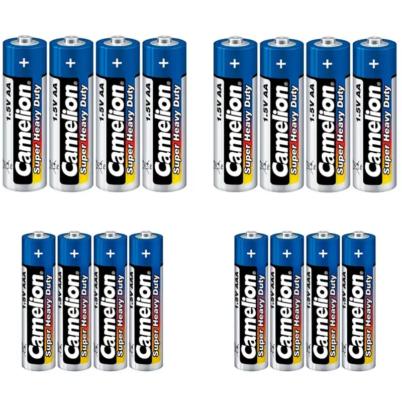 باتری قلمی و نیم قلمی کملیون مدل Super Heavy Duty بسته 16 عددی