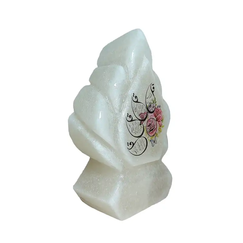 آباژور سنگ نمک مدل اشک لبه هلالی کوچک آیه دار کد 04