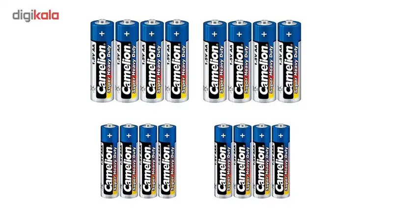 باتری قلمی و نیم قلمی کملیون مدل Super Heavy Duty بسته 16 عددی