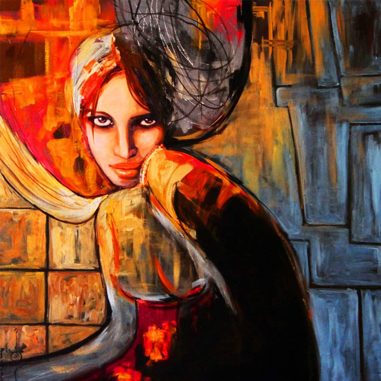 تابلو نقاشی گالری  روجا کد R007