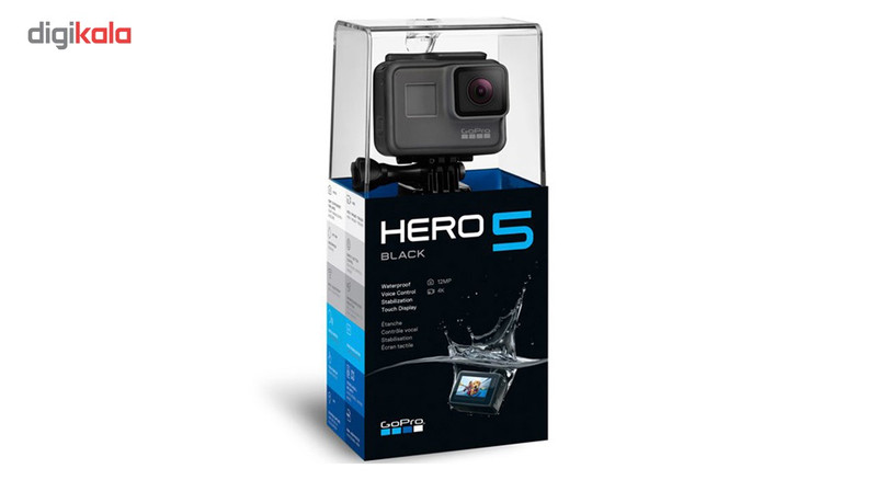 مجموعه دوربین فیلم برداری ورزشی گوپرو مدل HERO5 Black Quick Stories همراه با قاب ضد آب و بند آویز پلوز