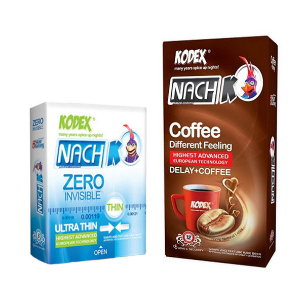 کاندوم تاخیری ناچ کدکس مدل COffee بسته 12 عددی به همراه کاندوم تاخیری ناچ کدکس مدل ZEROO بسته 3 عددی 