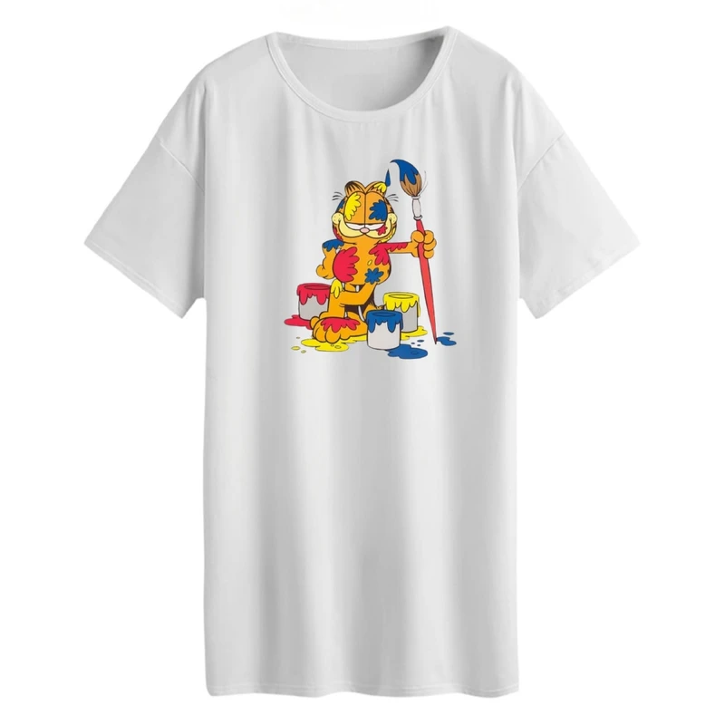 تی شرت لانگ زنانه مدل گارفیلد و