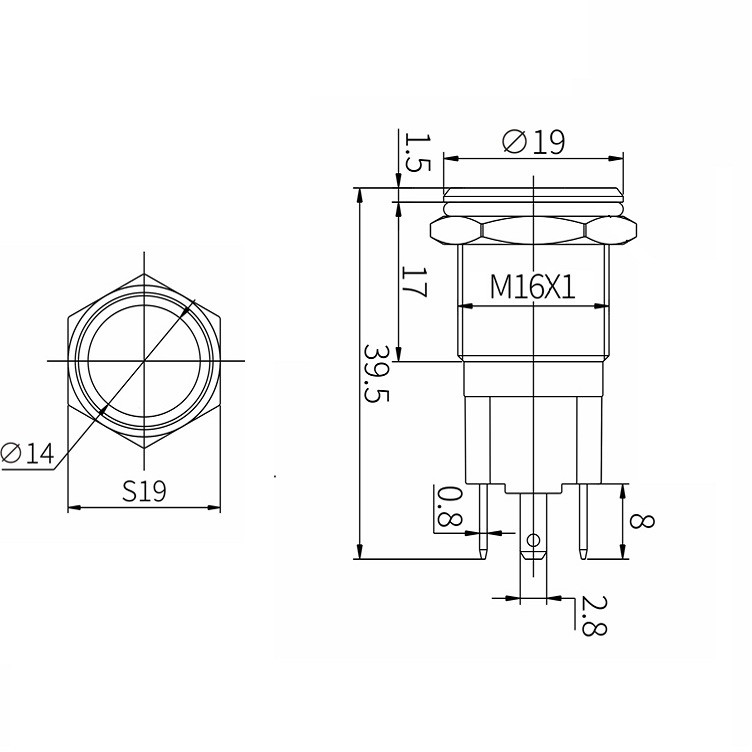 کلید فشاری مدل 220V / YLW