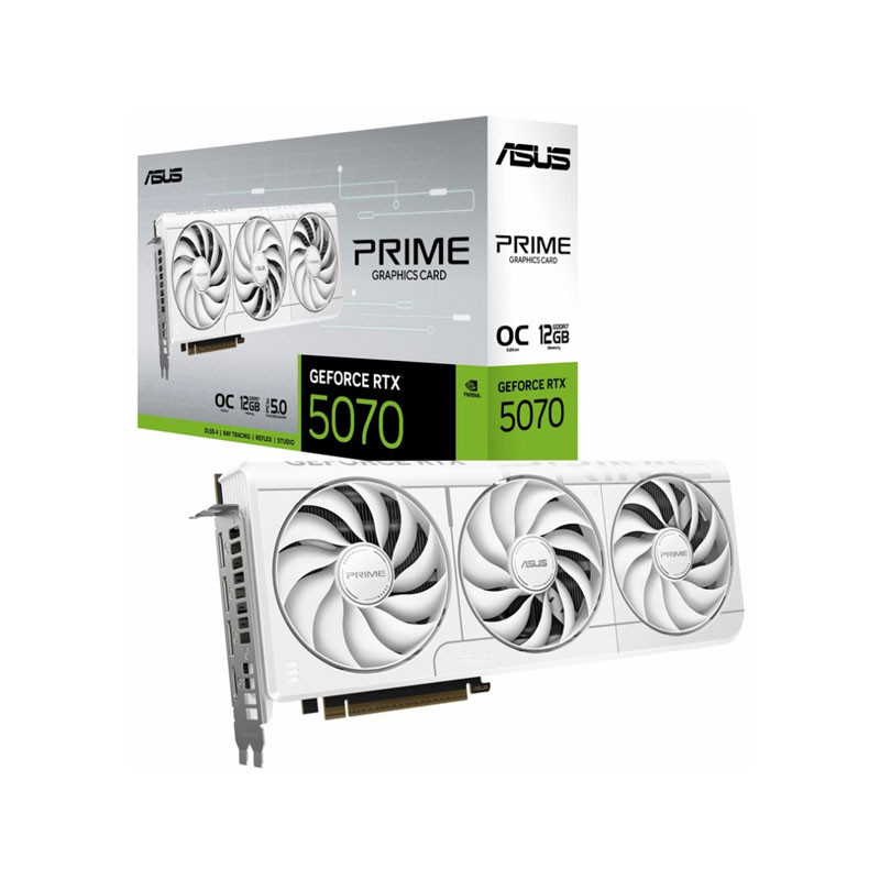 کارت گرافیک ایسوس مدل ASUS PRIME GeForce RTX™ 5070 WH OC Edition 12GB GDDR7