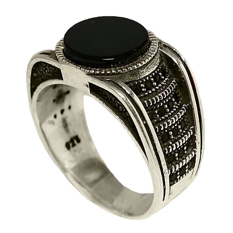 انگشتر نقره مردانه مدل عقیق MS9028