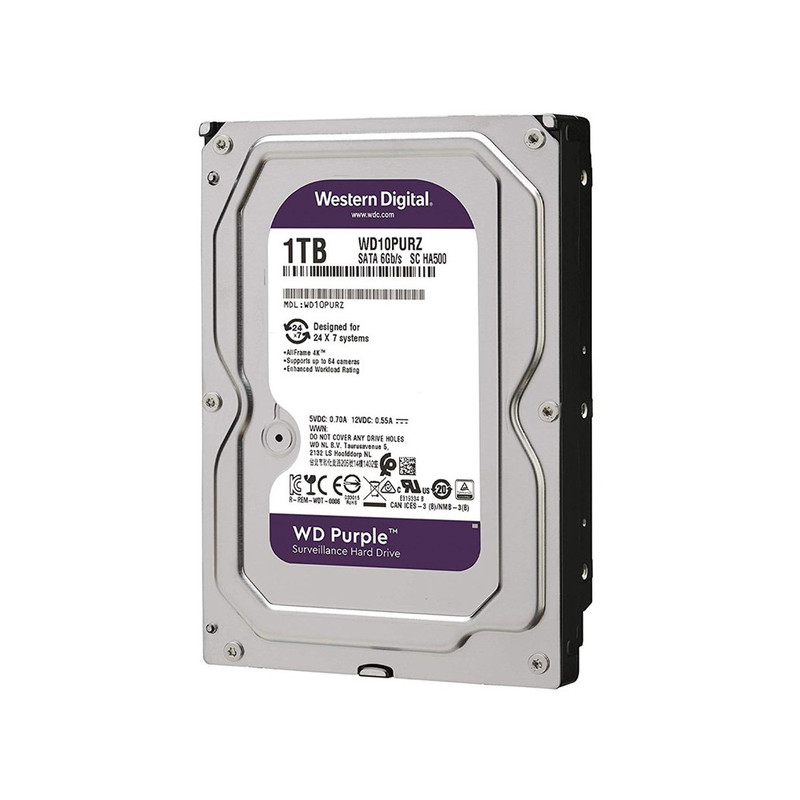 هارد دیسک اینترنال وسترن دیجیتال مدل Purple WD11PURZ ظرفیت 1 ترابایت