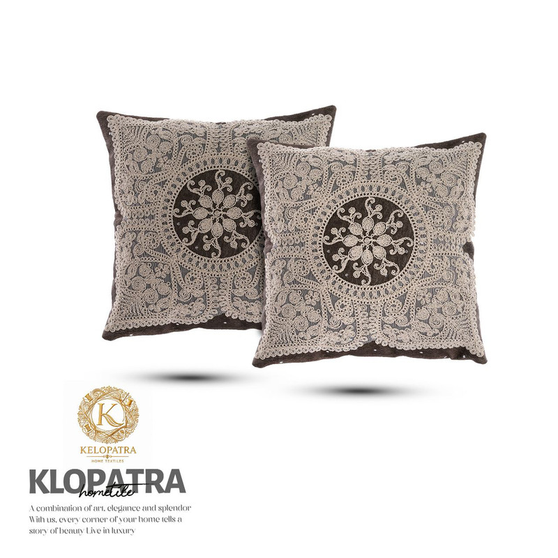 کاور کوسن طرح چهار پر سایز 42x42 سانتی متر مجموعه ۲ عددی