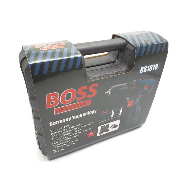 مجموعه 29 عددی دریل پیچ گوشتی شارژی باس مدل BOSS-18V مجموعه 29 عددی دریل پیچ گوشتی شارژی باس مدل BOSS-18V