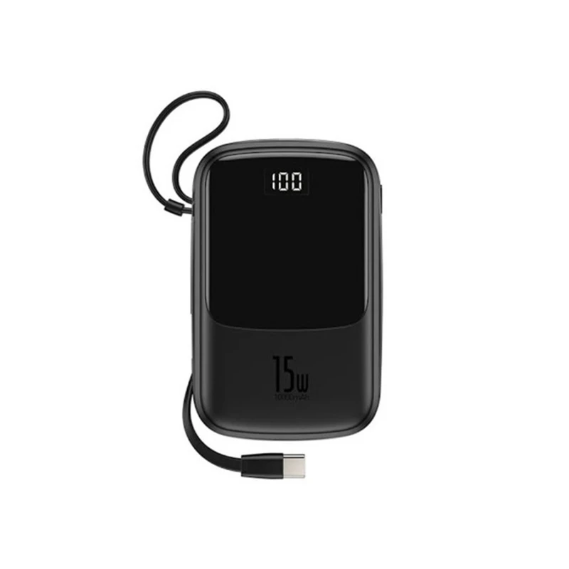 پاوربانک 15 وات بیسوس مدل 1001 ظرفیت 10000 میلی آمپر ساعت