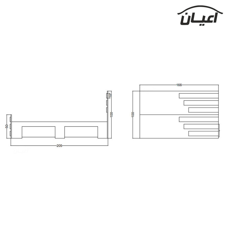 تخت خواب دونفره اعیان مدل FH357 سایز 160x200 سانتی متر