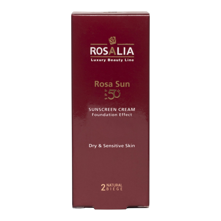 کرم ضد آفتاب رنگی رزالیا SPF50 مدل D-S Skin_LB مناسب پوست های خشک و حساس حجم 40 میلی لیتر