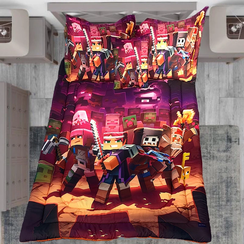 سرویس خواب مدل ماینکرافت کد 569 یک نفره 5 تکه