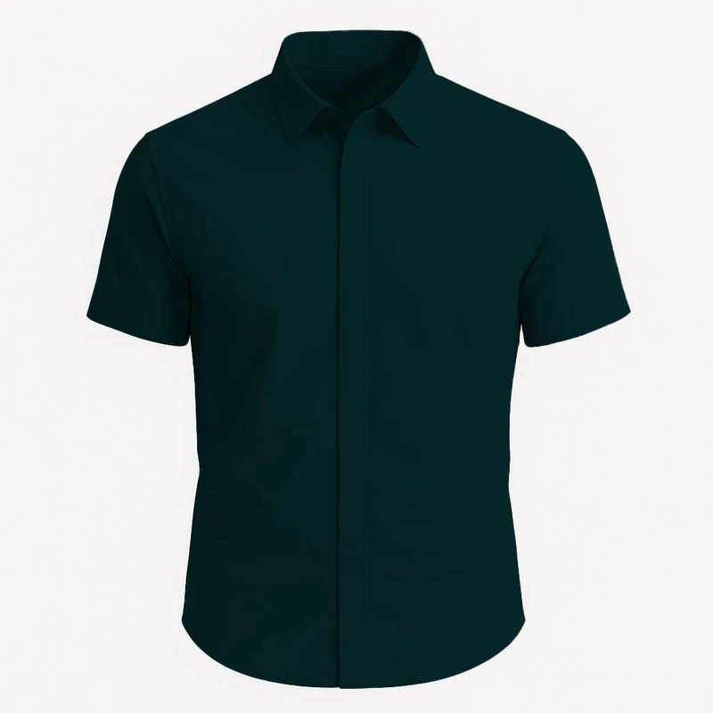 پیراهن آستین کوتاه یقه برگردان مردانه ابراف مدل بی نام کد KAZ