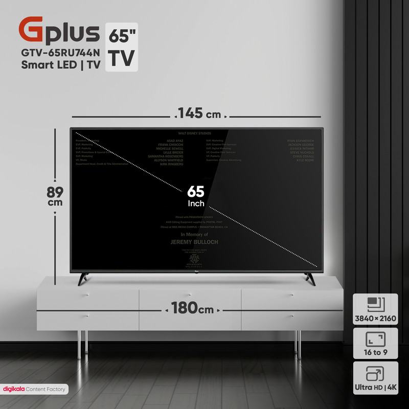 تلویزیون ال ای دی هوشمند جی پلاس مدل GTV-65RU744N سایز 65 اینچ تلویزیون ال ای دی هوشمند جی پلاس مدل GTV-65RU744N سایز 65 اینچ
