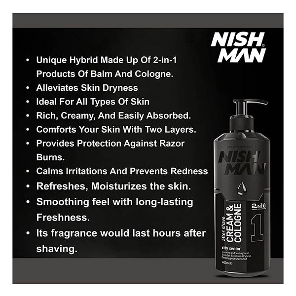 کرم افتر شیو نیش من مدل City Senior حجم 400 میلی لیتر