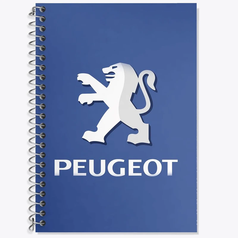 دفتر زبان 50 برگ خندالو مدل دو خط طرح پژو Peugeot کد 23654