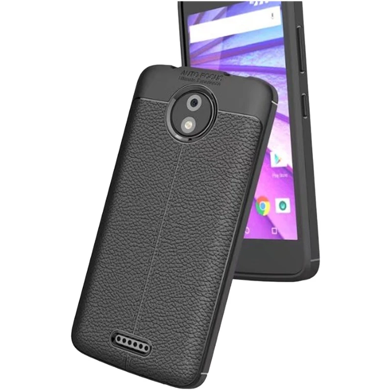 کاور ژله ای طرح چرم مناسب برای گوشی موبایل موتورولا Moto C Plus