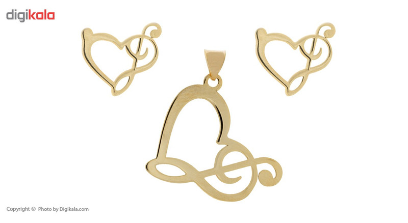 نیم ست طلا 18 عیار زنانه رزا مدل SG88