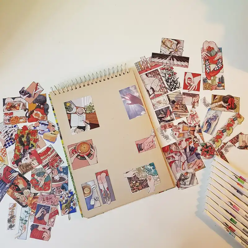 برچسب مدل بولت ژورنال اسکرپ بوک طرح انیمه مجموعه 51 عددی