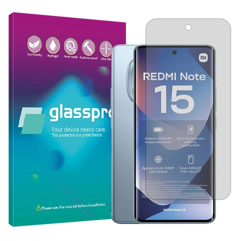 محافظ صفحه نمایش مات گلس پرو مدل هیدروژلی مناسب برای گوشی موبایل شیائومی Redmi Note 15 4G