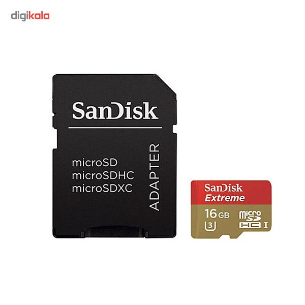 کارت حافظه سن دیسک adapter+MicroSDHC UHS-I U3 16GB 1