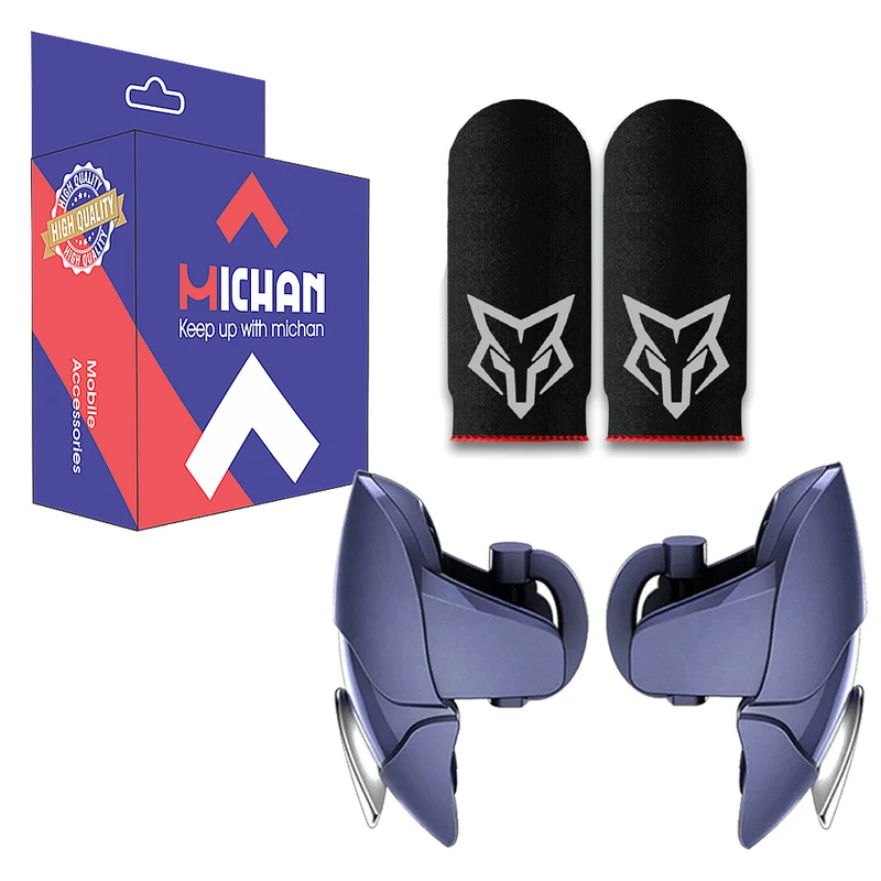 دسته بازی پابجی میچان مدل Shark به همراه آستین کنترل کننده انگشت