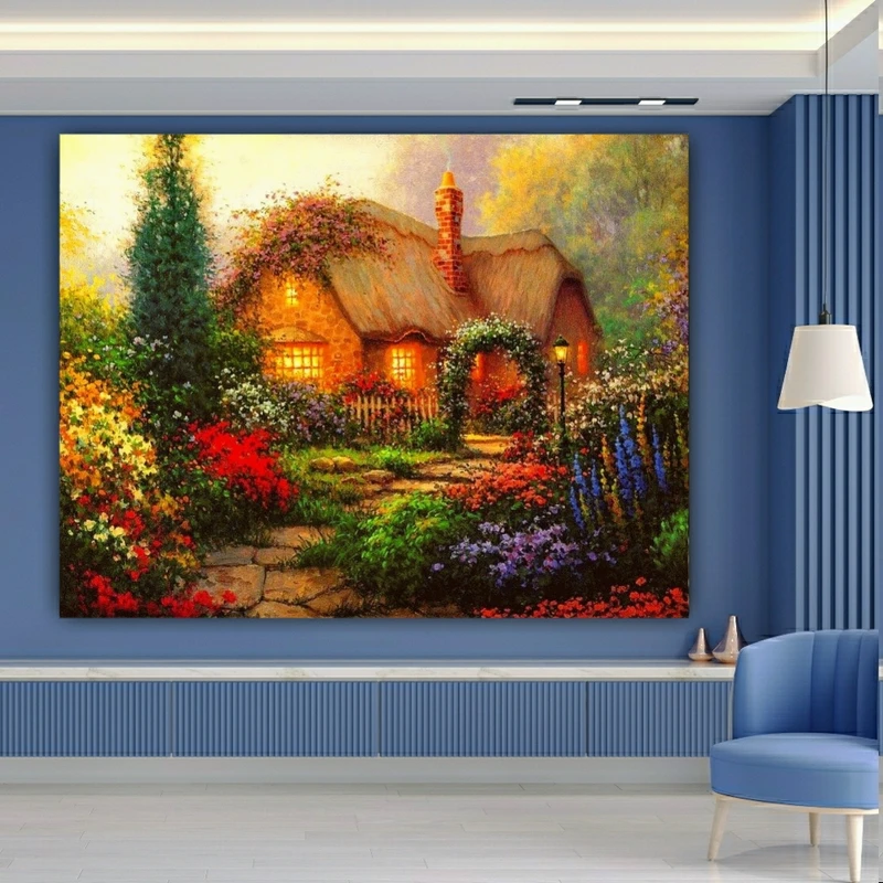  پوستر طرح مخمل کلبه مدل سرسبز کد FP104825