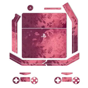 MAHOOT Red Wild-flower Texture Sticker for PS4 Slim