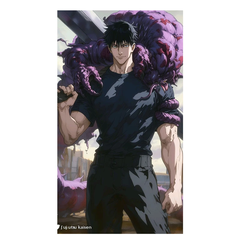 استیکر لپ تاپ و موبایل مدل انیمه طرح جوجوتسو کایسن توجی فوشیگورو Jujutsu Kaisen Toji Fushiguro کد 439