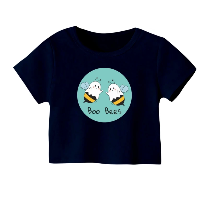 کراپ‌ تی‌شرت آستین کوتاه زنانه مدل روح زنبورنما